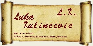 Luka Kulinčević vizit kartica